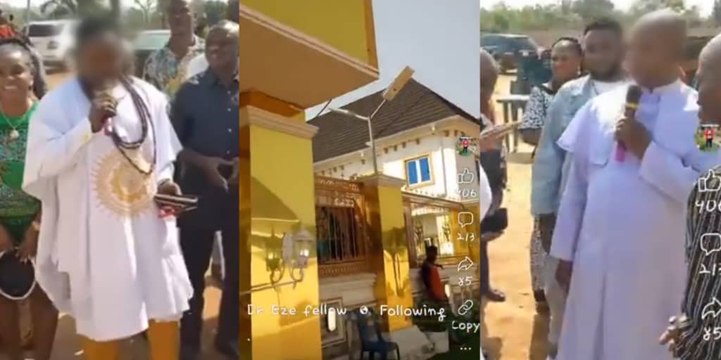 Man rants as Catholic priest dedicates hotel built by native doctor