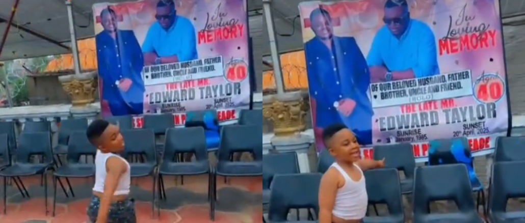 Little Boy Mistakes Father’s Funeral Banner for Birthday Poster –